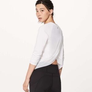 Lululemon quick pace long sleeve white top